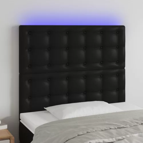  fekete műbőr LED-es fejtámla 100x5x118/128 cm