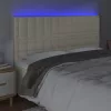  krémszínű műbőr LED-es fejtámla 180x5x118/128 cm