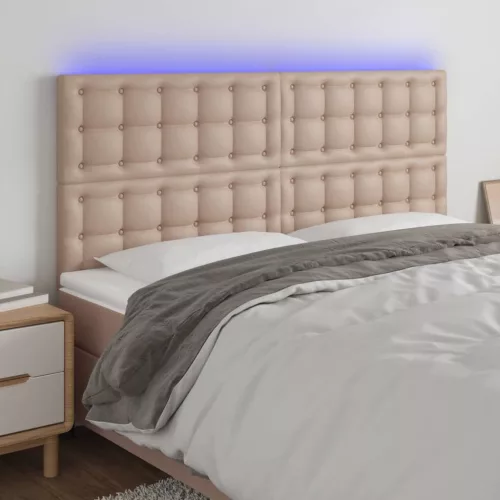  cappuccino műbőr LED-es fejtámla 180x5x118/128 cm