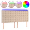  cappuccino műbőr LED-es fejtámla 180x5x118/128 cm