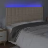  cappuccino műbőr LED-es fejtámla 180x5x118/128 cm