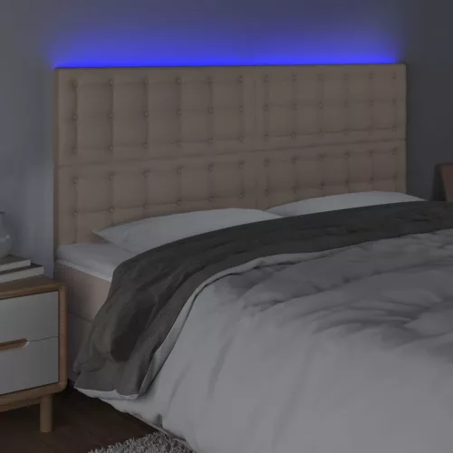  cappuccino műbőr LED-es fejtámla 180x5x118/128 cm