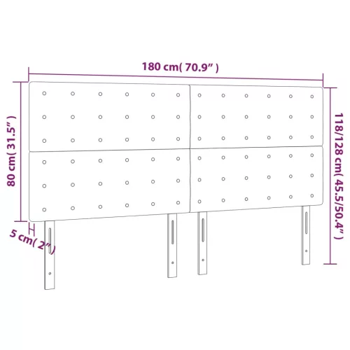  cappuccino műbőr LED-es fejtámla 180x5x118/128 cm