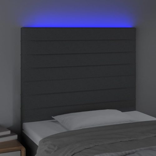  sötétszürke szövet LED-es fejtámla 90x5x118/128 cm