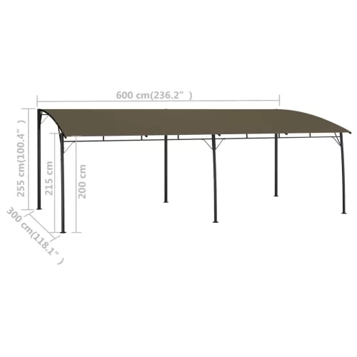  tópszínű kerti napellenző 6 x 3 x 2,55 m