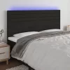  fekete szövet LED-es fejtámla 200x5x118/128 cm