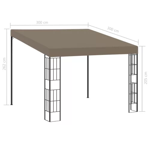  tópszínű falra szerelhető szövetpavilon 3 x 3 m