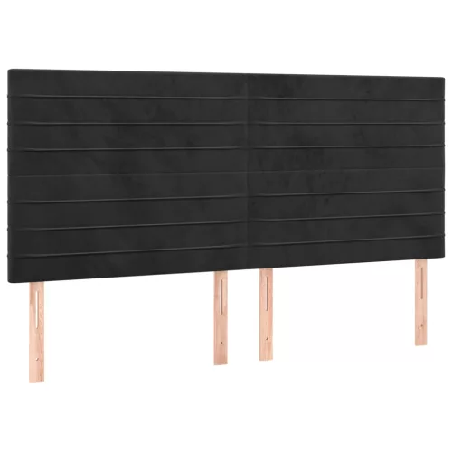  fekete bársony LED-es fejtámla 180x5x118/128 cm