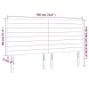  sötétkék bársony LED-es fejtámla 180x5x118/128 cm
