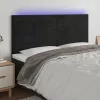 fekete bársony LED-es fejtámla 200x5x118/128 cm