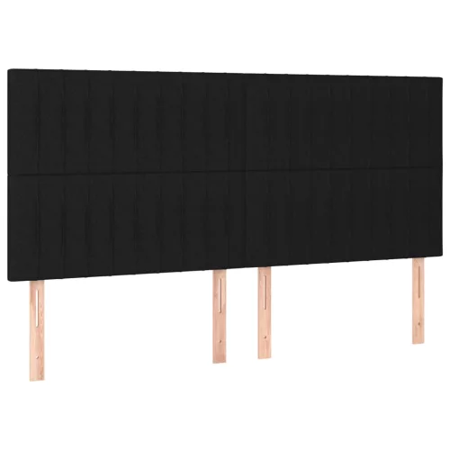  fekete szövet LED-es fejtámla 160x5x118/128 cm