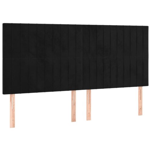 fekete bársony LED-es fejtámla 200x5x118/128 cm 