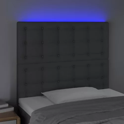  sötétszürke szövet LED-es fejtámla 80x5x118/128 cm