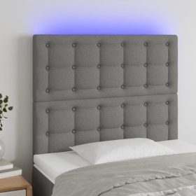  sötétszürke szövet LED-es fejtámla 100x5x118/128 cm