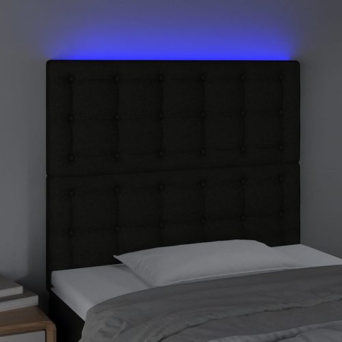  fekete szövet LED-es fejtámla 100x5x118/128 cm