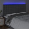  sötétszürke szövet LED-es fejtámla 180x5x118/128 cm