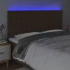  sötétbarna szövet LED-es fejtámla 200x5x118/128 cm