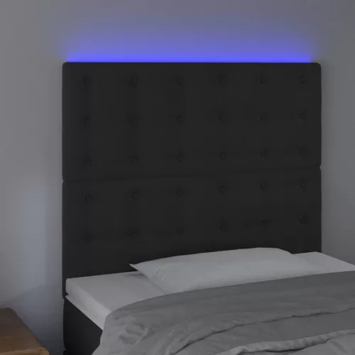  fekete bársony LED-es fejtámla 80x5x118/128 cm