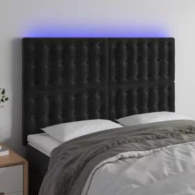  fekete bársony LED-es fejtámla 144x5x118/128 cm
