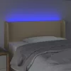  krémszínű szövet LED-es fejtámla 93 x 16 x 78/88 cm