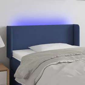  kék szövet LED-es fejtámla 93 x 16 x 78/88 cm