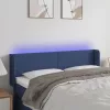  kék szövet LED-es fejtámla 147 x 16 x 78/88 cm
