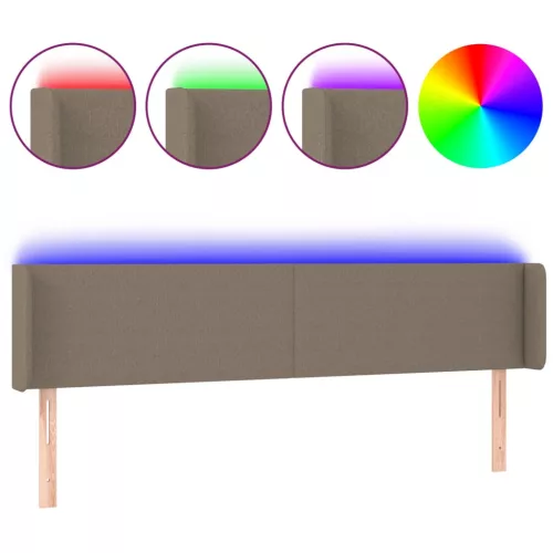  tópszínű szövet LED-es fejtámla 183 x 16 x 78/88 cm