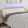  krémszínű szövet LED-es fejtámla 183 x 16 x 78/88 cm