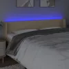  krémszínű szövet LED-es fejtámla 183 x 16 x 78/88 cm