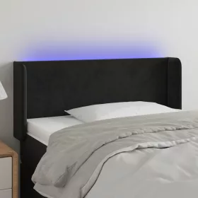  fekete bársony LED-es fejtámla 83 x 16 x 78/88 cm