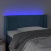  sötétkék bársony LED-es fejtámla 103 x 16 x 78/88 cm