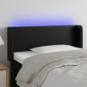  fekete műbőr LED-es fejtámla 83 x 16 x 78/88 cm