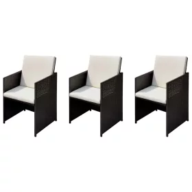 Kerti székek 3 pcs Barna 56 x 52 x 87 cm Poli rattan