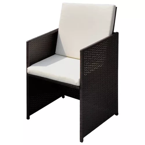  Kerti székek 3 pcs Barna 56 x 52 x 87 cm Poli rattan