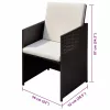  Kerti székek 3 pcs Barna 56 x 52 x 87 cm Poli rattan