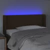  sötétbarna szövet LED-es fejtámla 83 x 16 x 78/88 cm