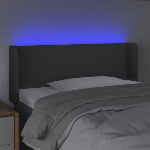  sötétszürke szövet LED-es fejtámla 93 x 16 x 78/88 cm