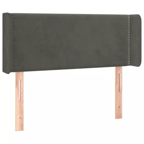  sötétszürke bársony LED-es fejtámla 83 x 16 x 78/88 cm
