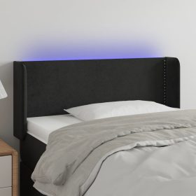  fekete bársony LED-es fejtámla 103 x 16 x 78/88 cm