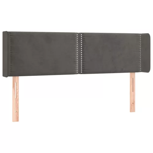  sötétszürke bársony LED-es fejtámla 147 x 16 x 78/88 cm