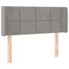  világosszürke bársony LED-es fejtámla 83 x 16 x 78/88 cm
