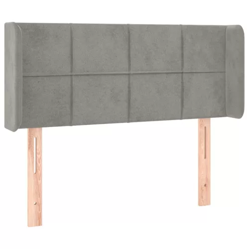  világosszürke bársony LED-es fejtámla 83 x 16 x 78/88 cm