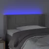  világosszürke bársony LED-es fejtámla 83 x 16 x 78/88 cm