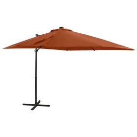    terrakotta konzolos napernyő rúddal és LED-fényekkel 250 cm