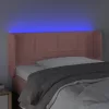  rózsaszín bársony LED-es fejtámla 83 x 16 x 78/88 cm