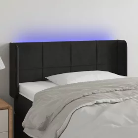  fekete bársony LED-es fejtámla 93 x 16 x 78/88 cm
