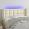  krémszínű műbőr LED-es fejtámla 83 x 16 x 78/88 cm