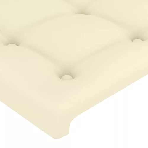  krémszínű műbőr LED-es fejtámla 83 x 16 x 78/88 cm
