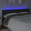  fekete műbőr LED-es fejtámla 203 x 16 x 78/88 cm