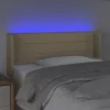  krémszínű szövet LED-es fejtámla 93 x 16 x 78/88 cm